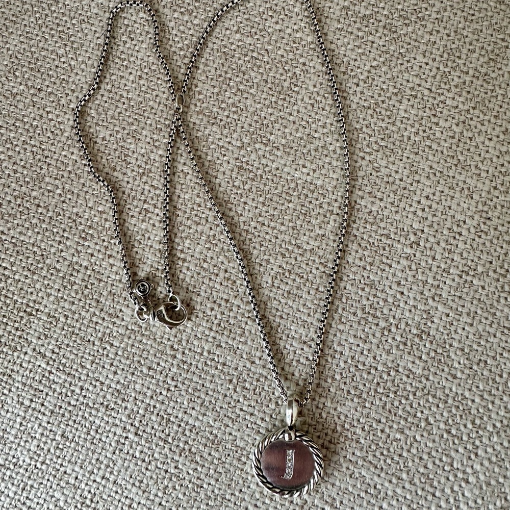 David Yurman sterling silver and diamond necklace